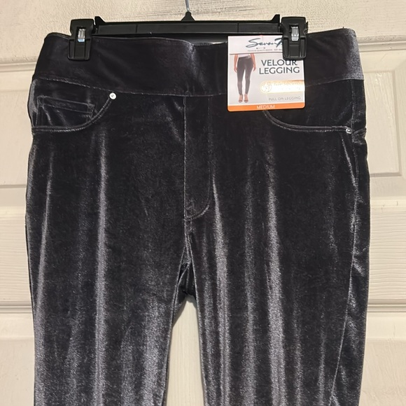 Seven7 Velour Pull-On Legging Size Medium Gray NWT - Picture 2 of 8